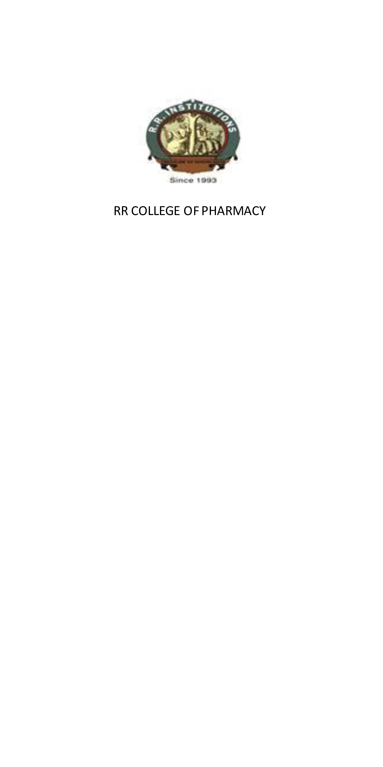 RR COLLEGE OF PHARMACY